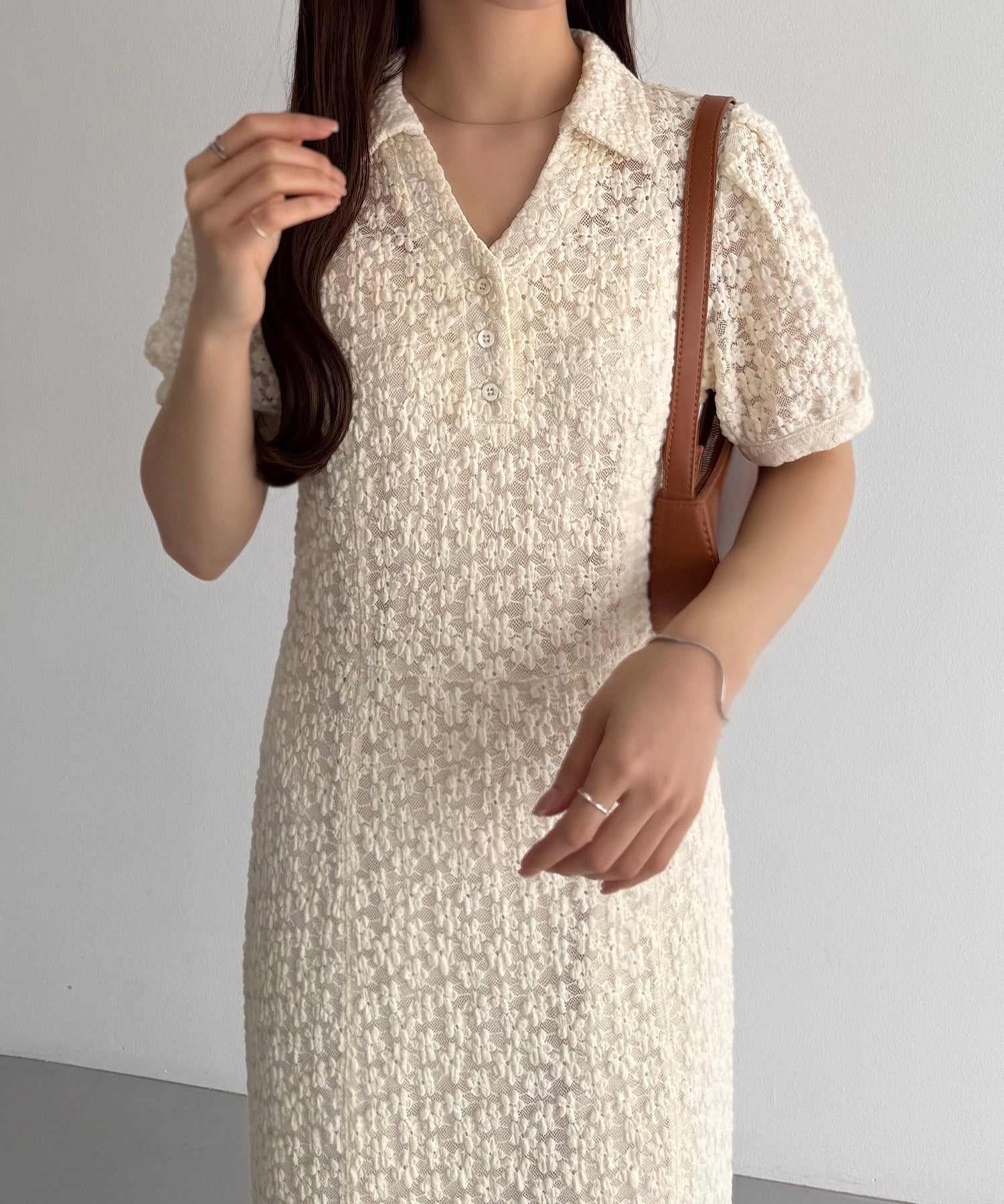 カラウティア callautia callautia カットレースポロワンピース(ペチワンピースセット) (アイボリー) アイボリー