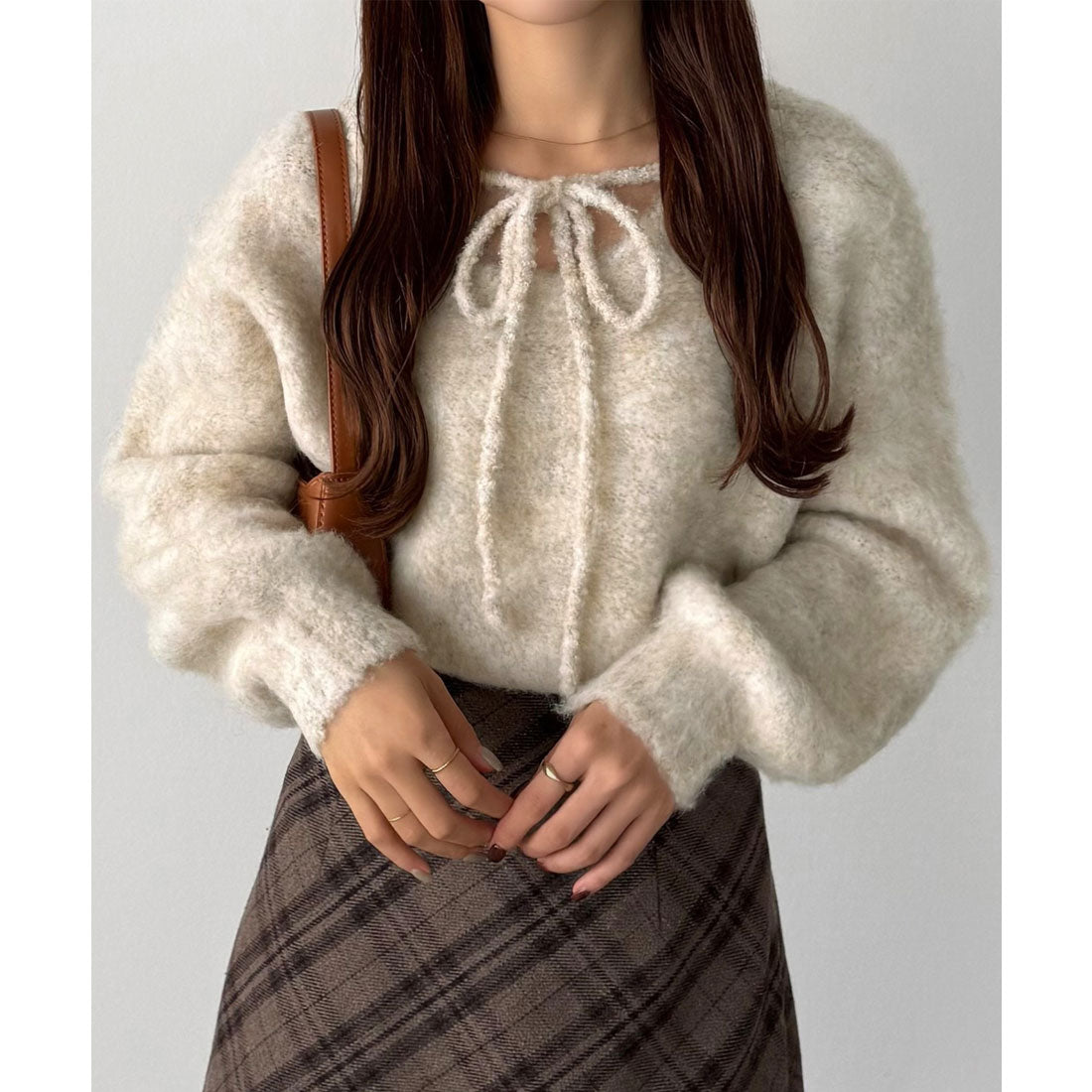 カラウティア callautia callautia 前後2wayリボンシャギーニット (アイボリー) アイボリー