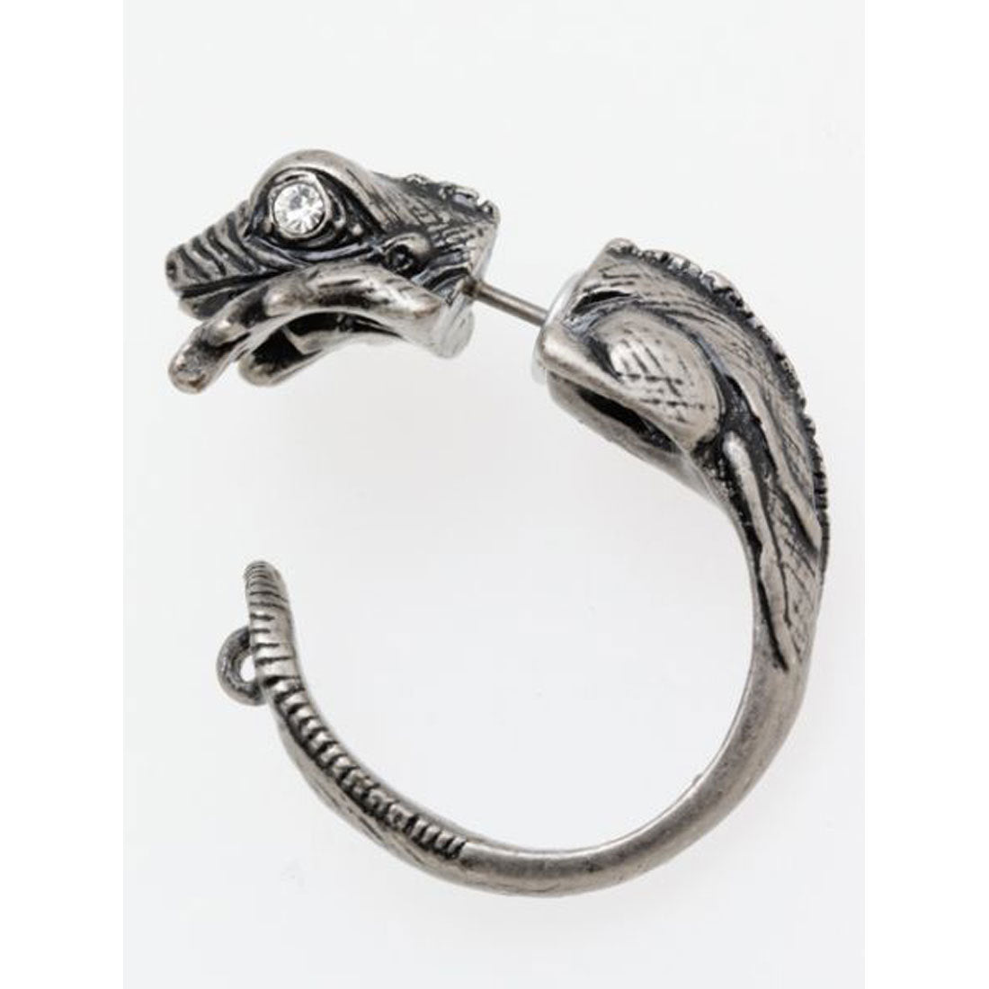 【チャイハネ】蜥蜴メタルピアス 片耳用1pcs シルバー シルバー