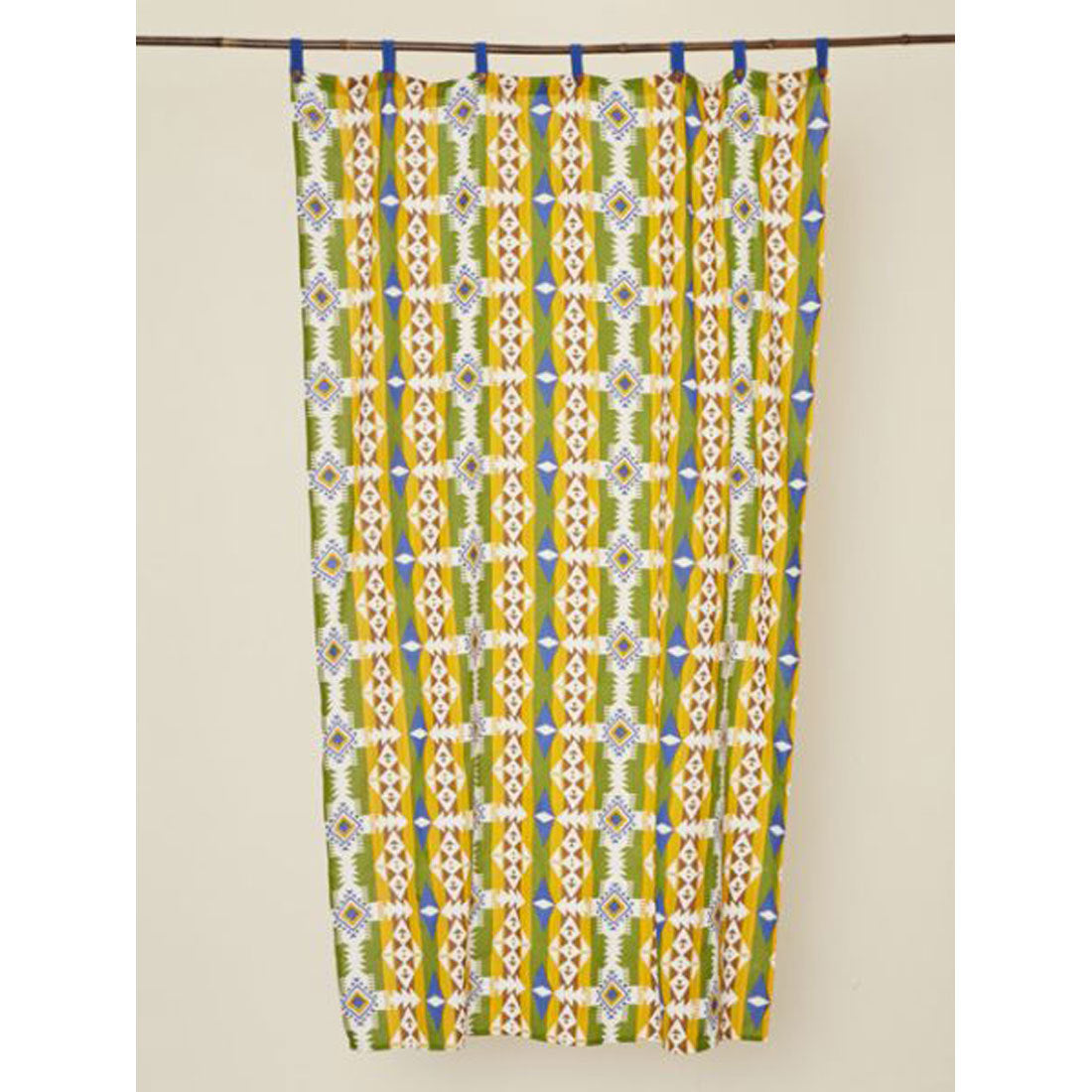 【チャイハネ】チマヨ柄カーテン178cm グリーン,グリーン