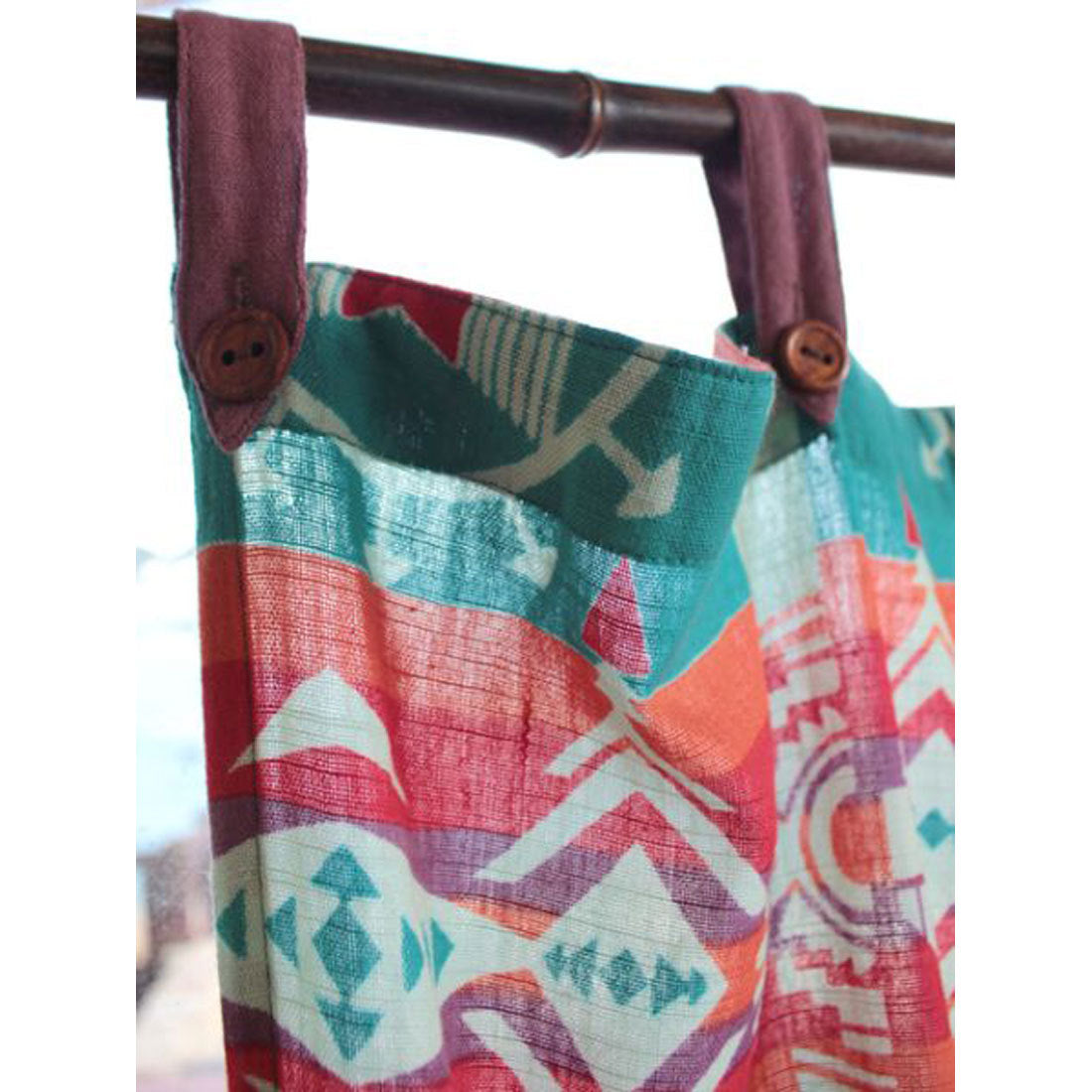 【チャイハネ】チマヨ柄カーテン178cm グリーン