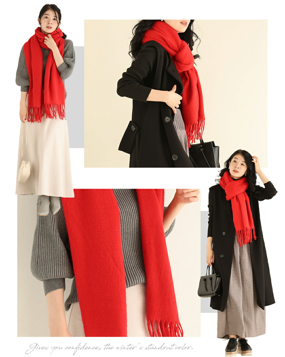 カワイイ CAWAII 大人の遊び心 冬の顔映え カラーマフラー (グリーン) グリーン