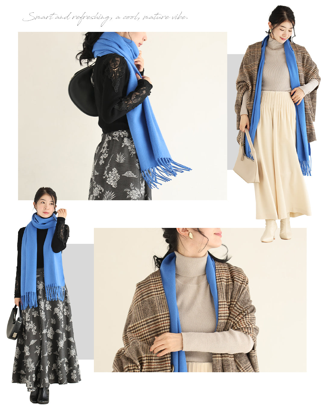 カワイイ CAWAII 大人の遊び心 冬の顔映え カラーマフラー (グリーン) グリーン