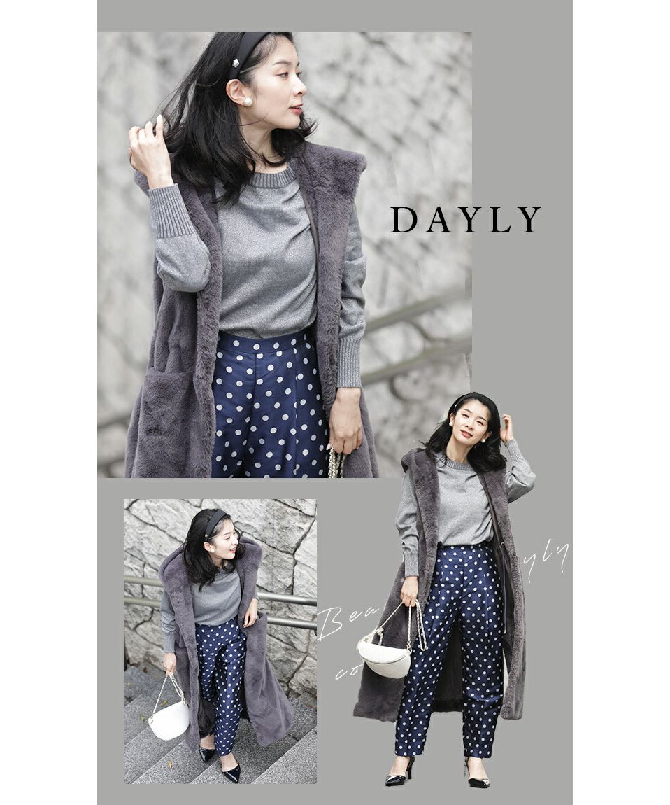 カワイイ CAWAII 華やぐ煌めきラメ クルーネックニット Back to BASICS