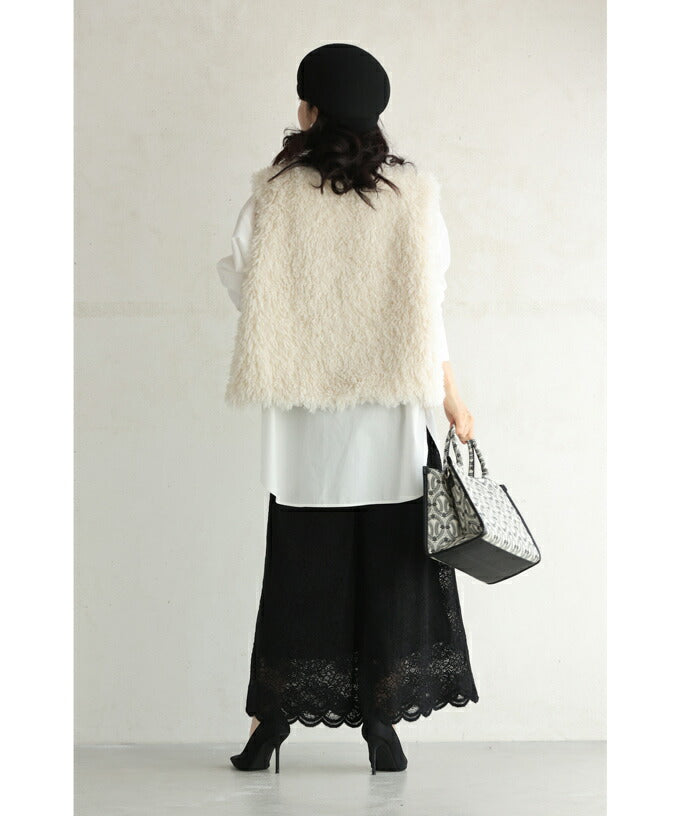 CAWAII CAWAII 展示可愛的重疊穿搭用 起毛蕾絲內搭褲 優雅 基本 休閒 可愛 基本 大人可愛 高雅 女性化 設計 標準 自然 乾淨利落 簡約 女性化 下身穿搭 內搭褲 蕾絲 鬆緊腰帶 起毛 起毛蕾絲 單品