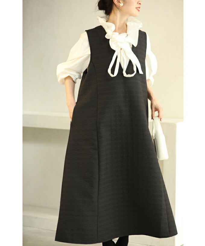 CAWAII CAWAII floral quilted V-neck long dress