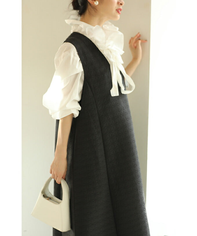 CAWAII CAWAII floral quilted V-neck long dress