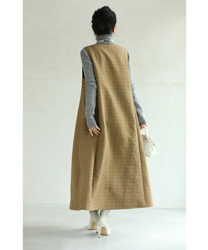 CAWAII CAWAII floral quilted V-neck long dress