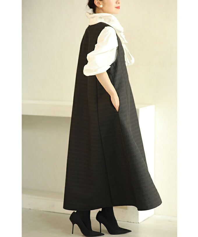 CAWAII CAWAII floral quilted V-neck long dress