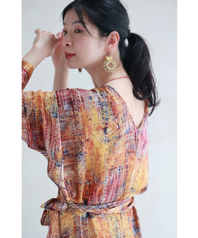 CAWAII Colorful Art Pattern Cascual Long Dress