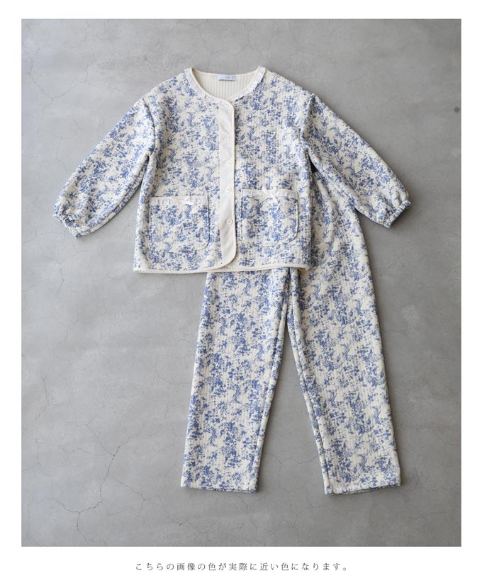 CAWAII CAWAII warm pajama set with romantic landscape painting