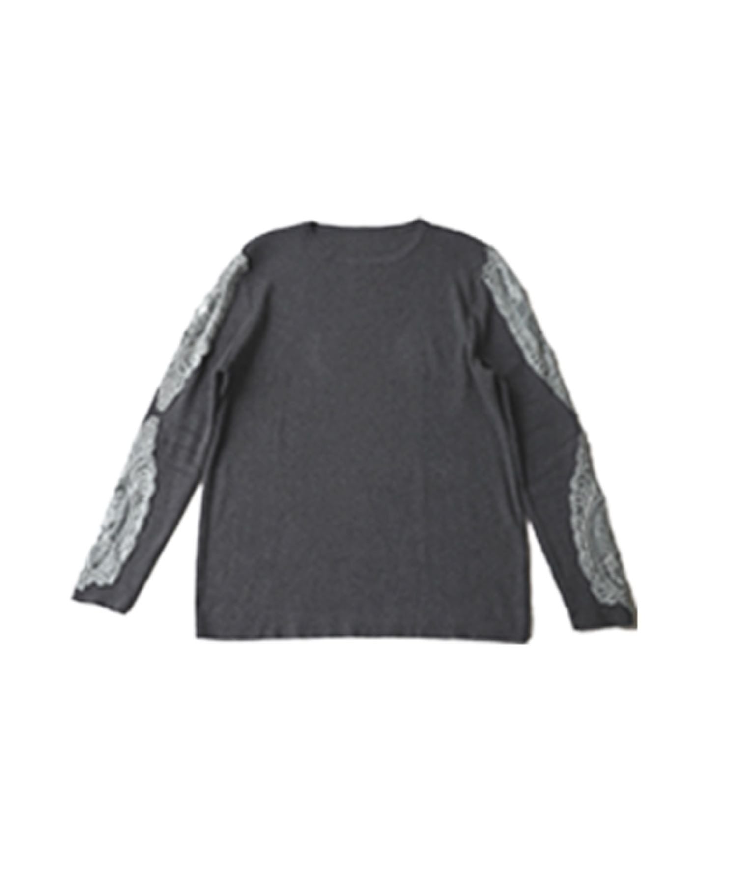 CAWAII CAWAII 胖胖專用。能掩飾肉肉手臂的蕾絲袖針織衫