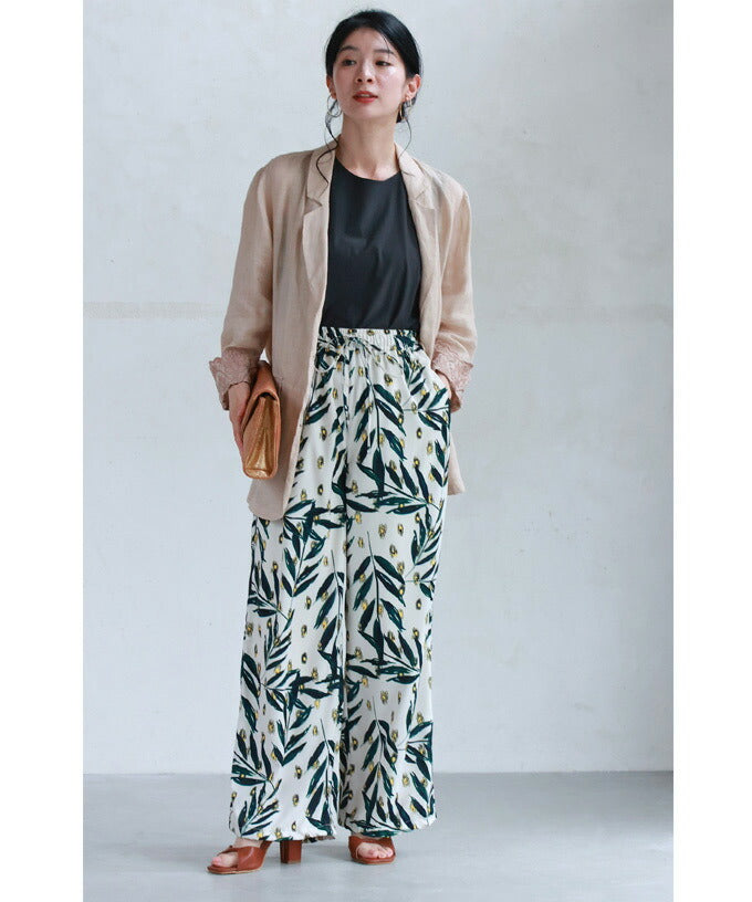 カワイイ CAWAII 裾が絞れる2way仕様。夏夜に舞う蛍の灯ワイドパンツ (ホワイト) ホワイト