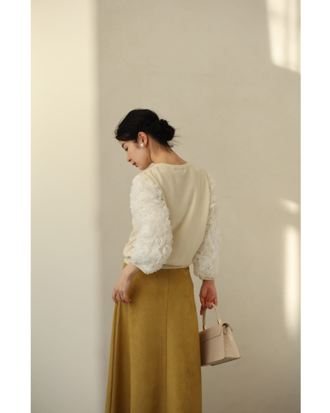 カワイイ CAWAII バラのブーケスリーブニットカットソートップス