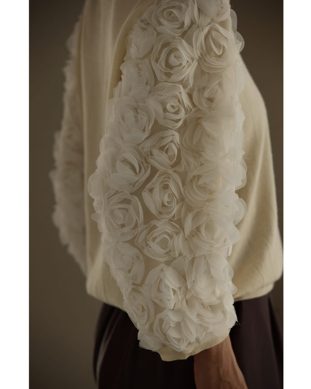 カワイイ CAWAII バラのブーケスリーブニットカットソートップス