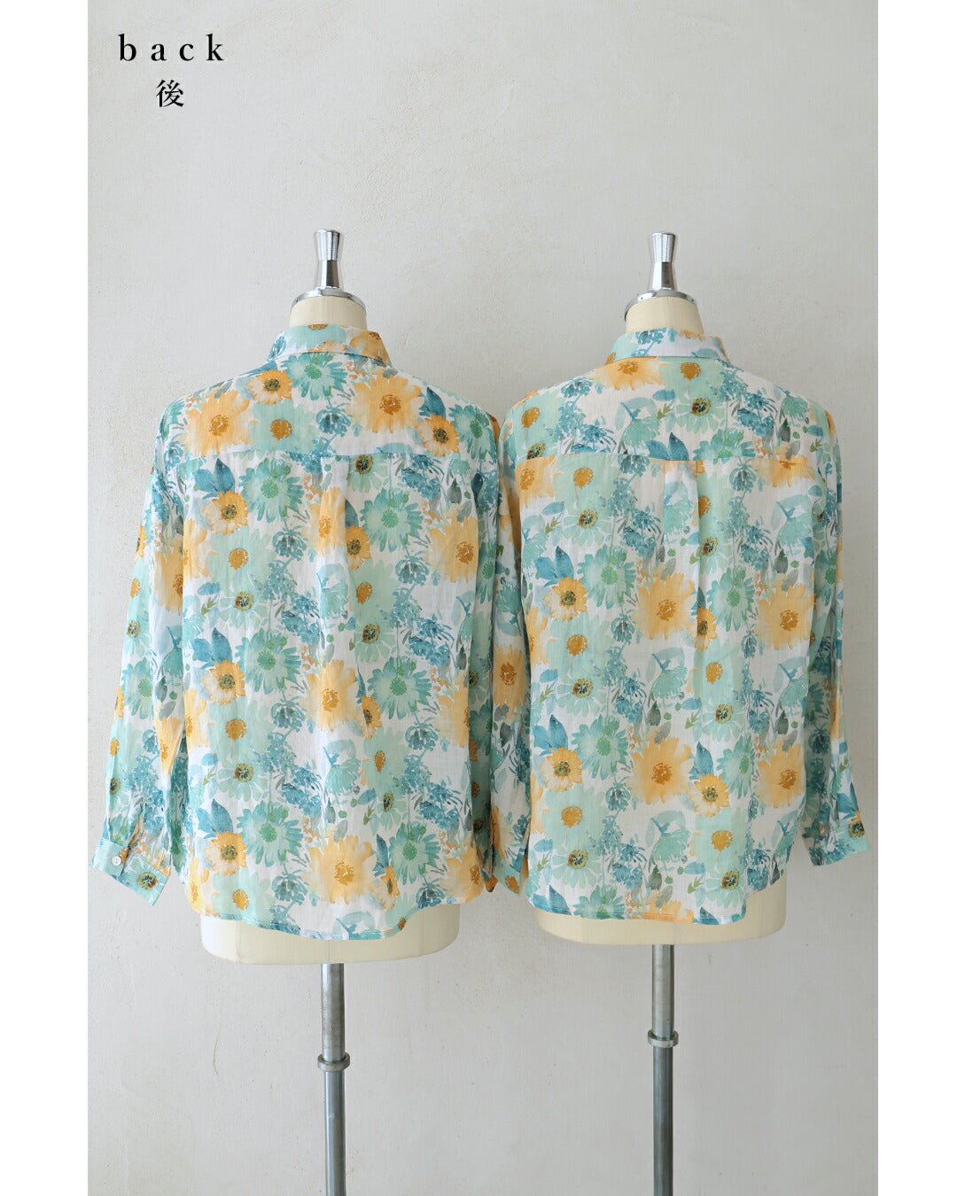 カワイイ CAWAII 涼しく柔らかな花の水彩画シャツトップス (グリーン) グリーン