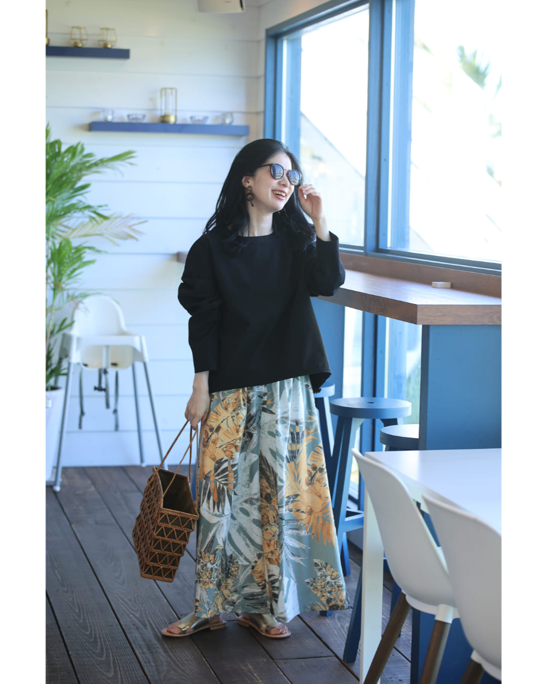 カワイイ CAWAII 夏もアクティブな私の為のUVカットラッシュガードプルオーバートップス (ブラック) ブラック