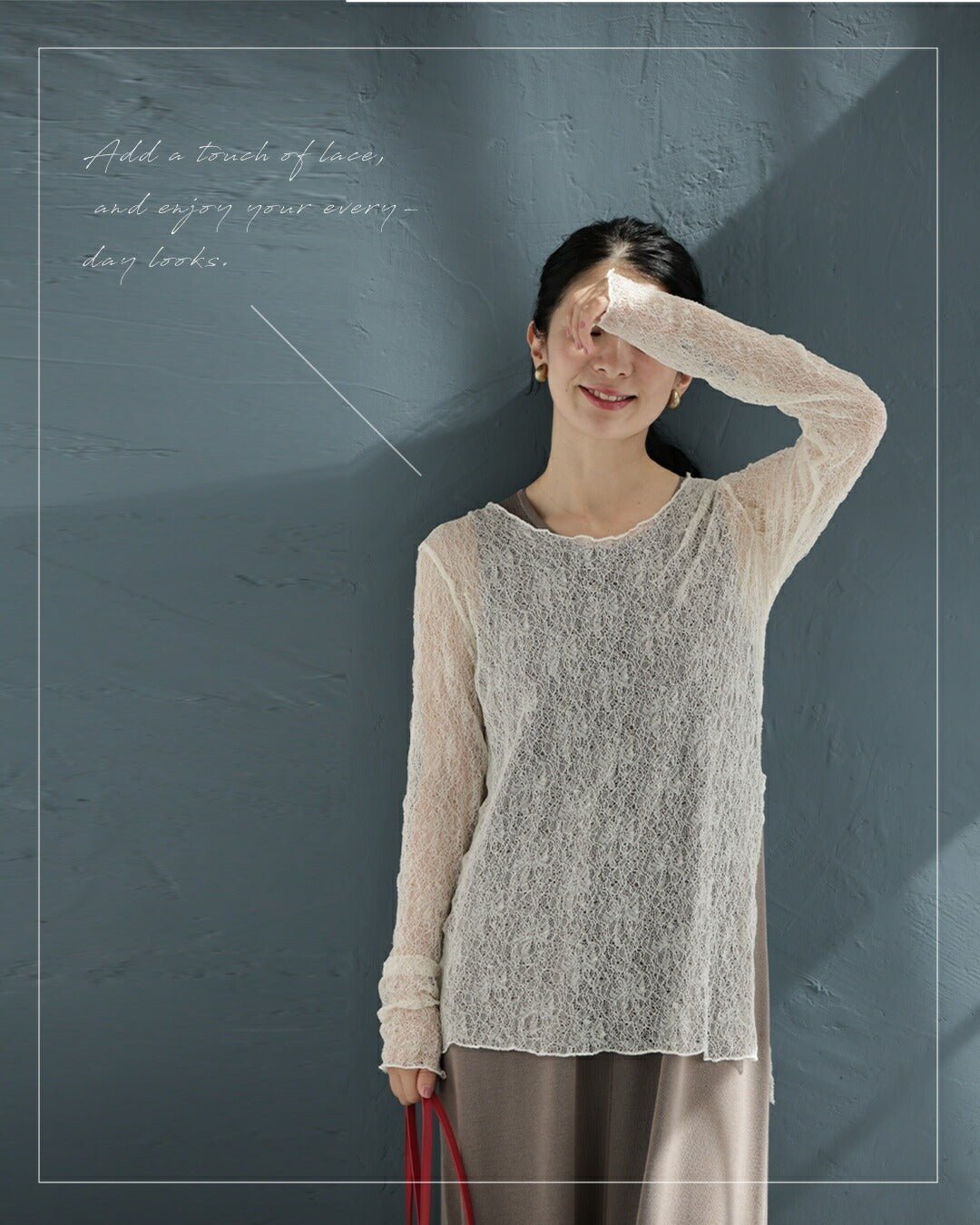 カワイイ CAWAII ラクに着られる 首元すっきりレースインナー (アイボリー) アイボリー