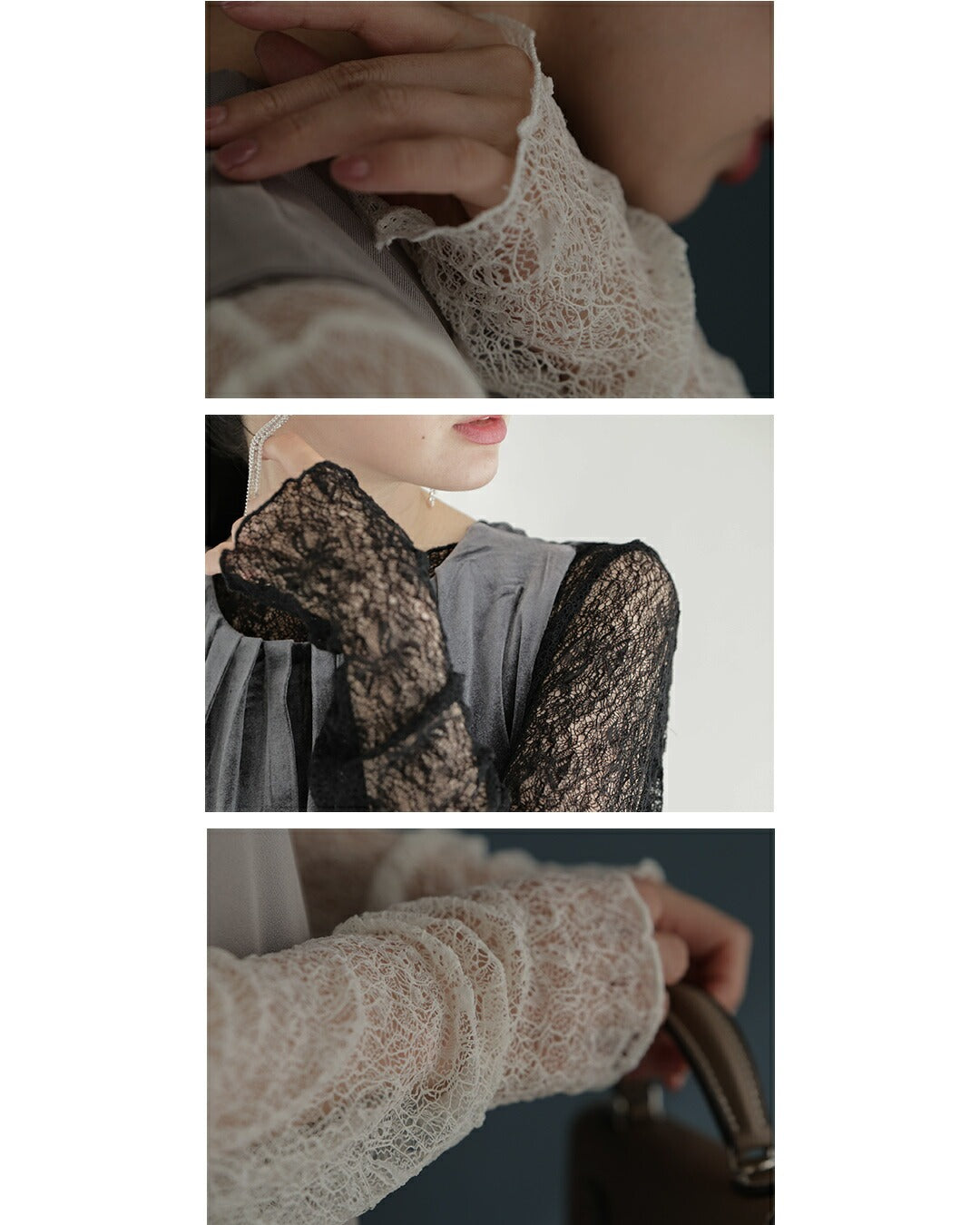 カワイイ CAWAII ラクに着られる 首元すっきりレースインナー (アイボリー) アイボリー