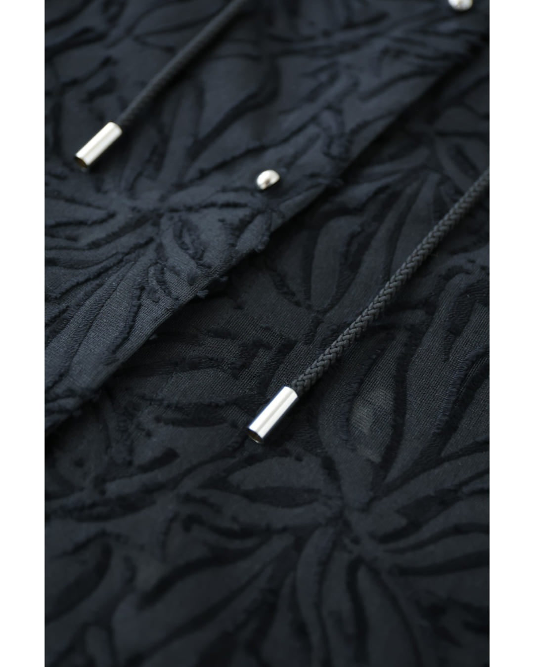 カワイイ CAWAII (黒)花模様が浮かび上がるシアーロングジレベスト (ブラック) ブラック