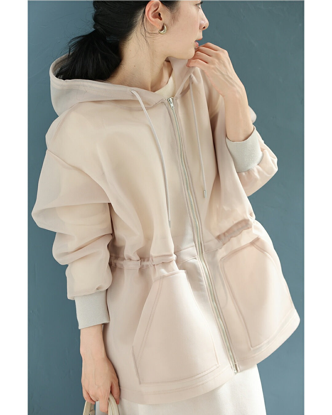 カワイイ CAWAII 立体感で美シルエット シアーダンボールパーカー (ブラック) ブラック