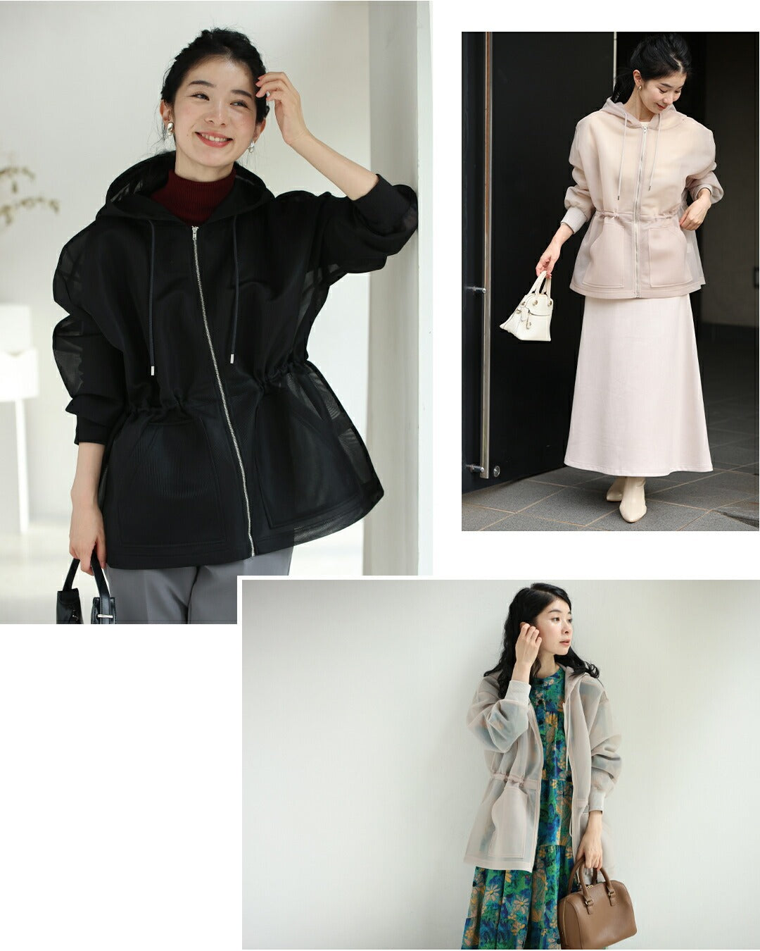 カワイイ CAWAII 立体感で美シルエット シアーダンボールパーカー (ブラック) ブラック