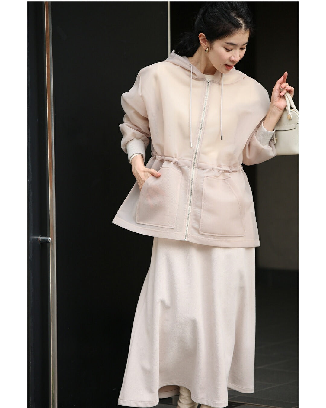 カワイイ CAWAII 立体感で美シルエット シアーダンボールパーカー (ブラック) ブラック