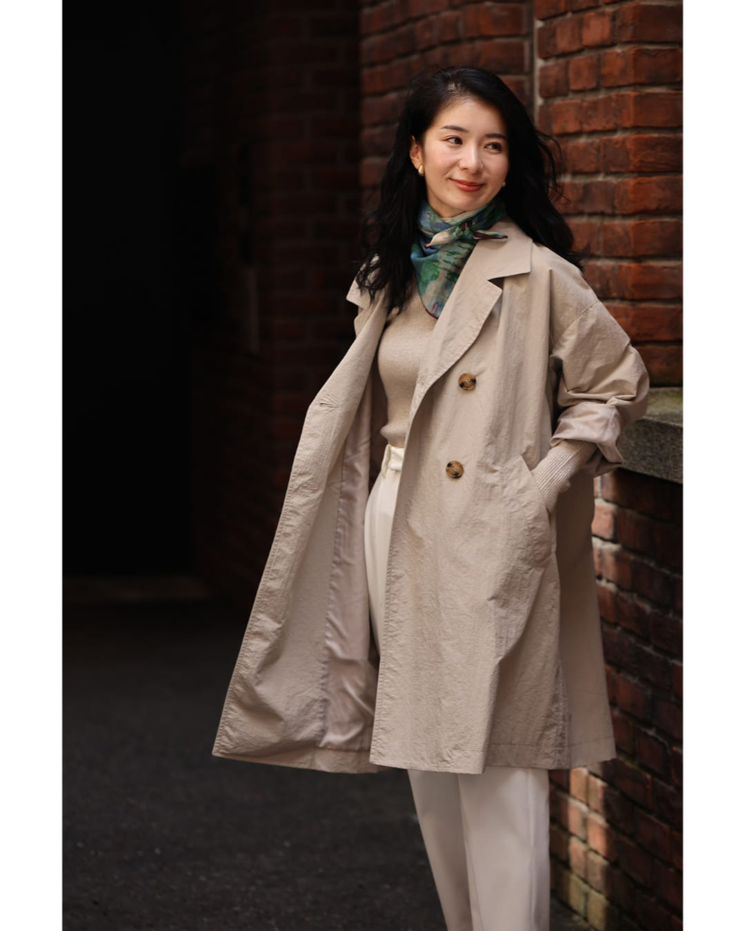 カワイイ CAWAII 定番デザインの軽やかライトコート (グレージュ) グレージュ