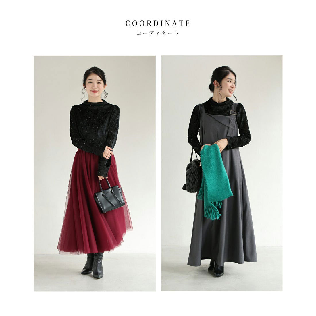 カワイイ CAWAII (黒)ベロア調の伸びやか薄手カットソートップス (ブラック) ブラック