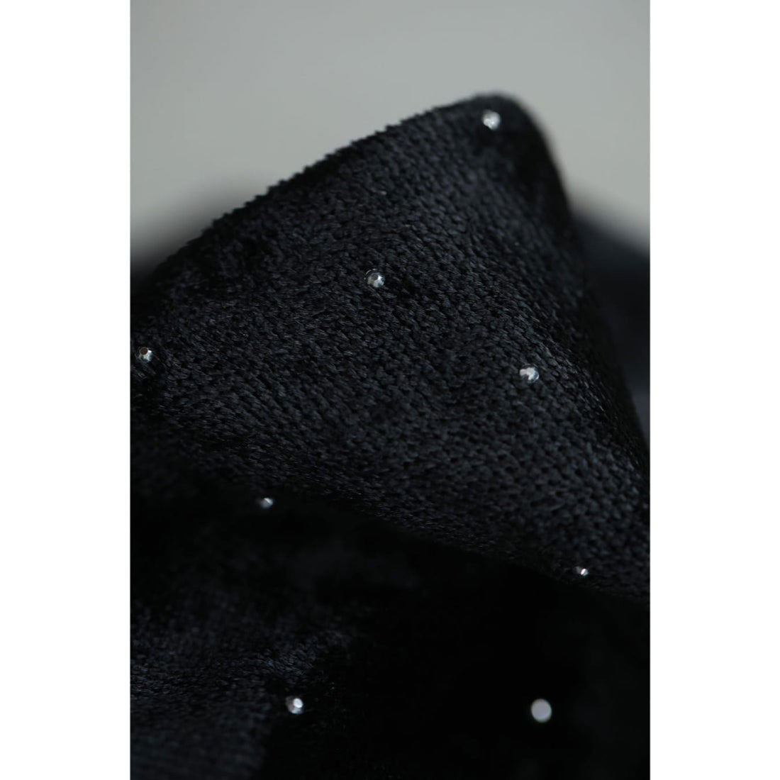 カワイイ CAWAII (黒)ベロア調の伸びやか薄手カットソートップス (ブラック) ブラック