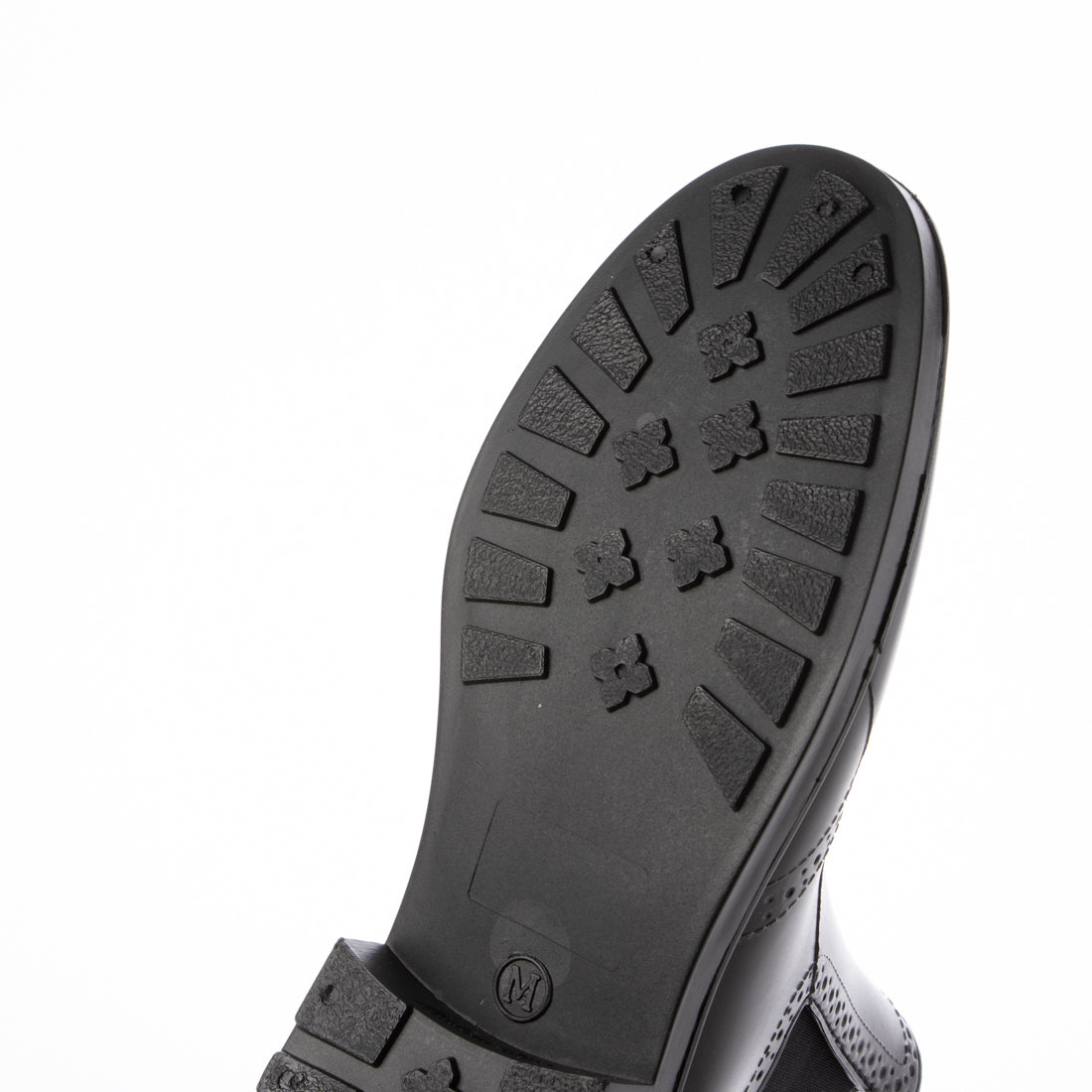 カプチーノ CAPPUCCINO レディースレイン ショートブーツ サイドゴア Uチップ メダリオン J1001 (ブラック) ブラック