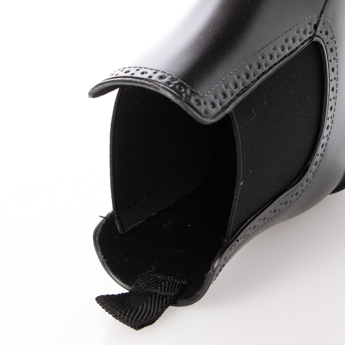 カプチーノ CAPPUCCINO レディースレイン ショートブーツ サイドゴア Uチップ メダリオン J1001 (ブラック) ブラック