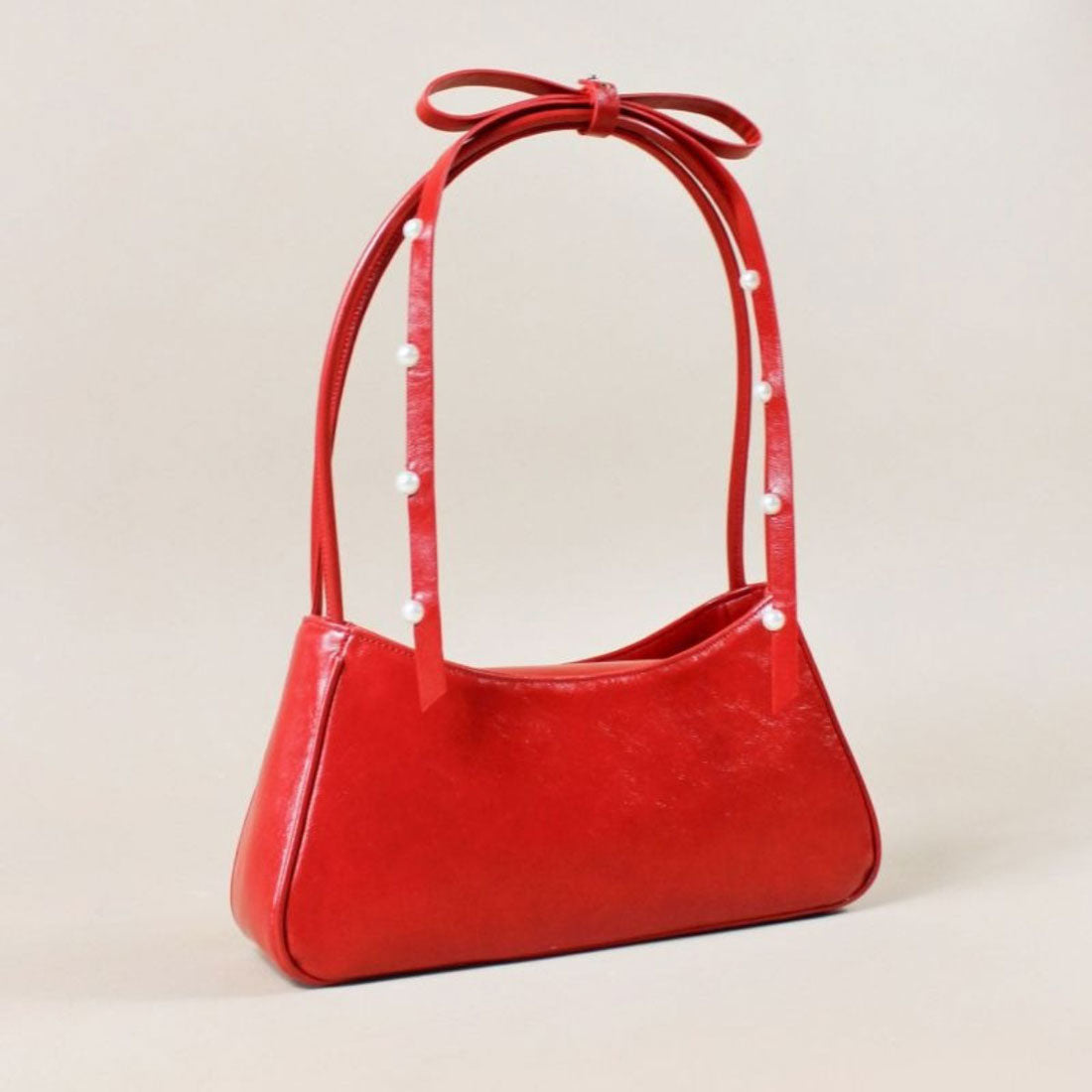 キャセリーニ Casselini 肩リボンエナメルバッグ(Shoulder Ribbon Enamel Bag) (レッド) レッド