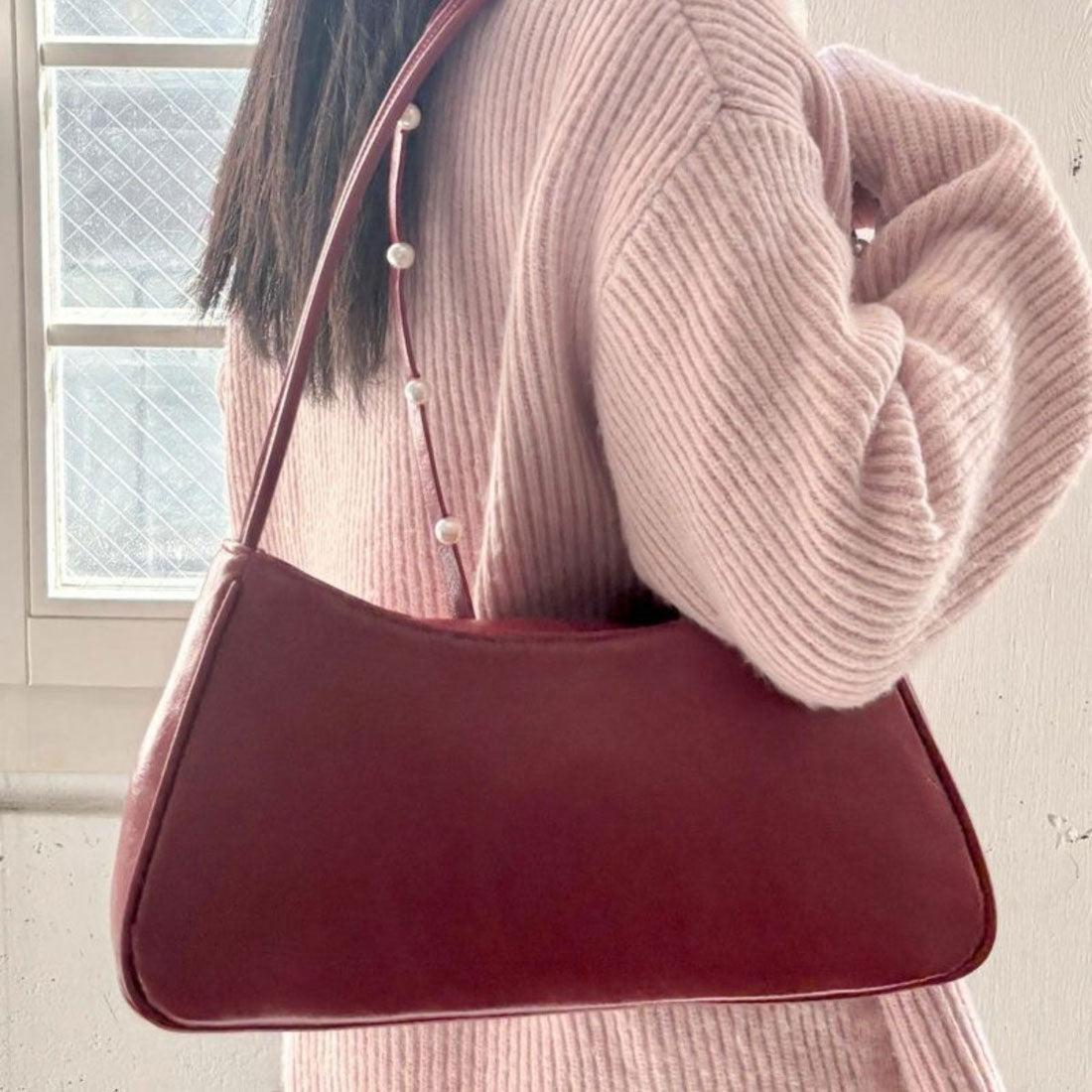 キャセリーニ Casselini 肩リボンエナメルバッグ(Shoulder Ribbon Enamel Bag) (レッド) レッド