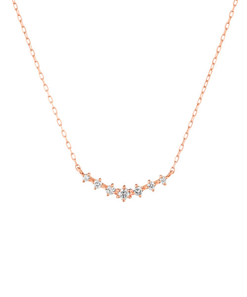 Canal4℃ K10 Pink Gold Diamond Necklace