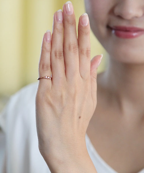 カナルヨンドシー Canal4℃ 【ピンキーリング】シルバーウェーブキュービックジルコニアリング (ピンクゴールド) ピンクゴールド