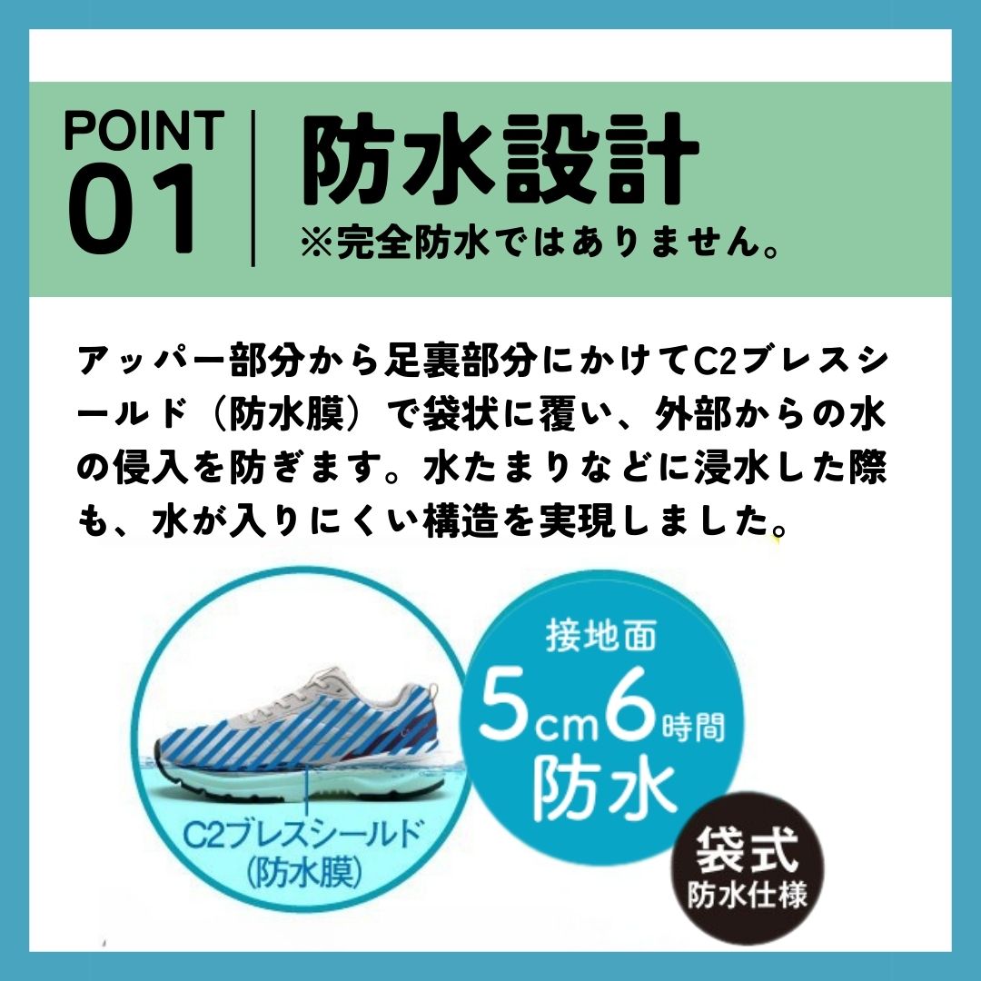 透湿防水ユーティリティスニーカー【23.0cm~24.5cm】 (ブラック) CC-9800W BLK