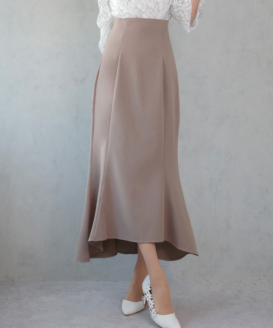 セネア CENEA CENEA ハイウエストレースアップマーメイドスカート (ダスティピンク) ダスティピンク