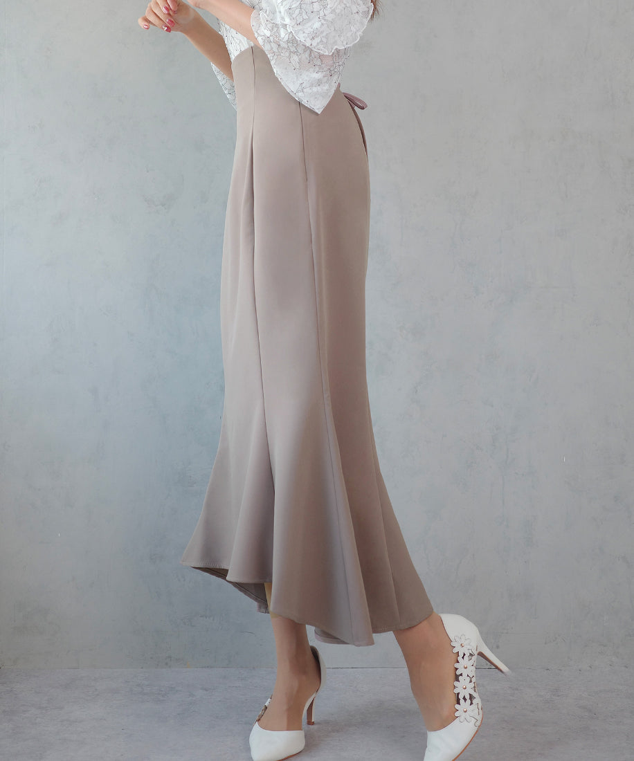 セネア CENEA CENEA ハイウエストレースアップマーメイドスカート (ダスティピンク) ダスティピンク