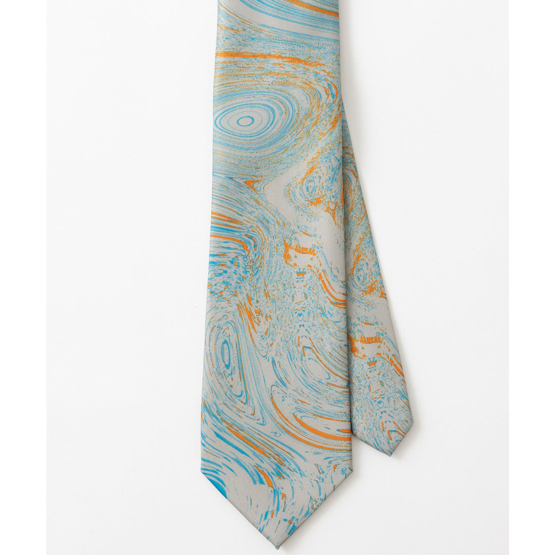 チルワーク バイ クイトランニング CHILLWORK by Quit Running マーブル柄 サイケデリック とろみ総柄ネクタイ イージーケア