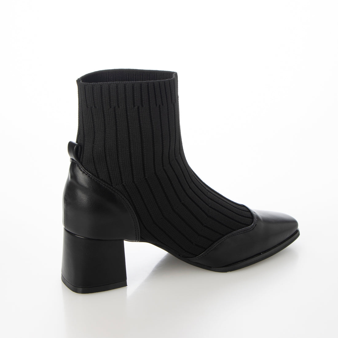 シックス CHICS スクエアトゥニットコンビショートブーツ