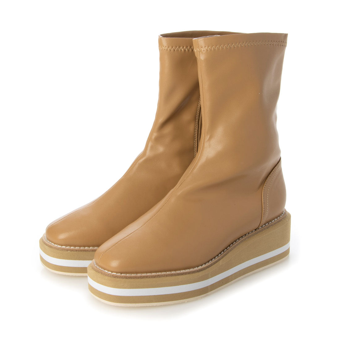 シックス CHICS ウェッジソールストレッチショートブーツ