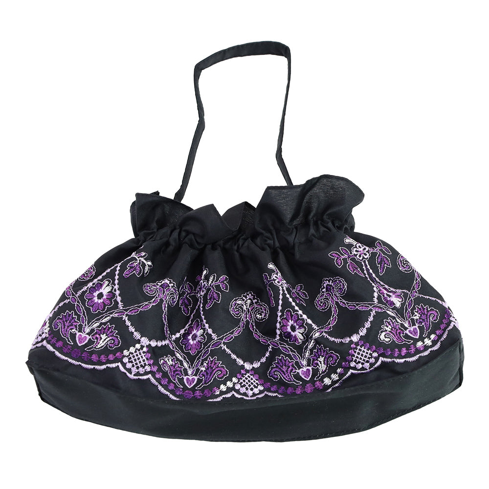 シノワズリーモダンキョウト シノワズリーモダン京都 マーブル刺繍ミニ折りたたみ日傘 (ブラック) ブラック