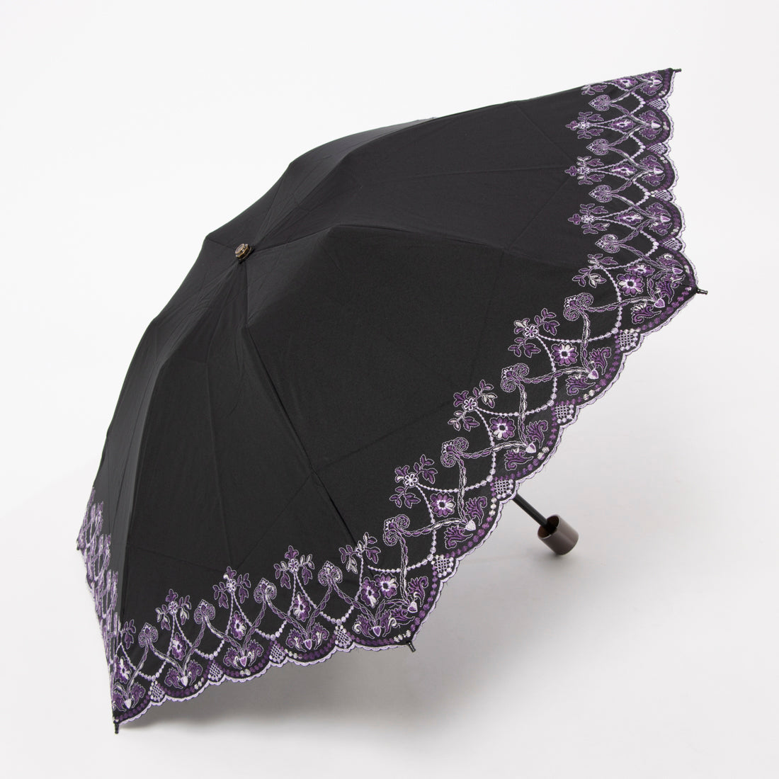 シノワズリーモダンキョウト シノワズリーモダン京都 マーブル刺繍ミニ折りたたみ日傘 (ブラック) ブラック
