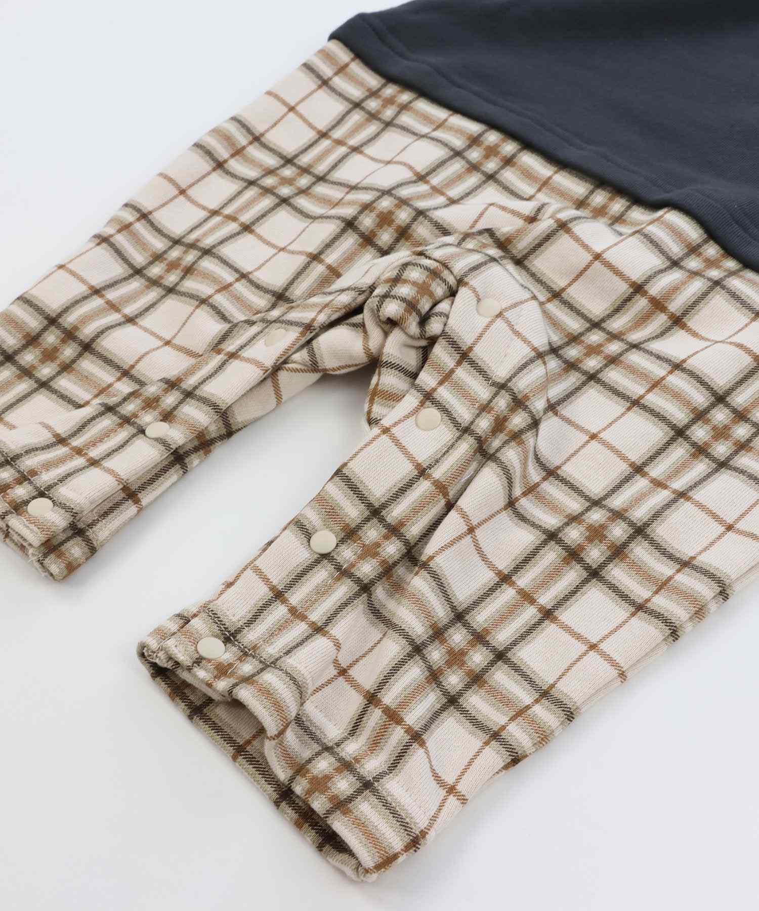 チルツー chil2 切り替えデザイン裏毛カバーオール