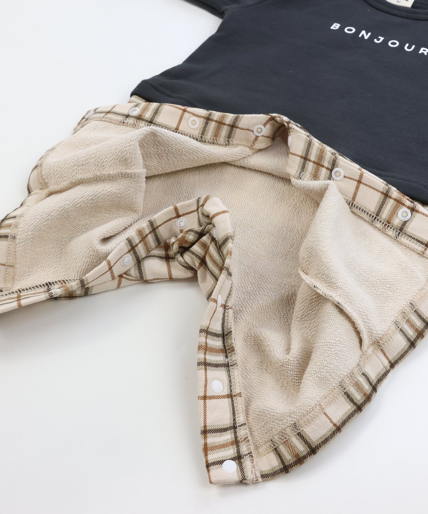 チルツー chil2 切り替えデザイン裏毛カバーオール