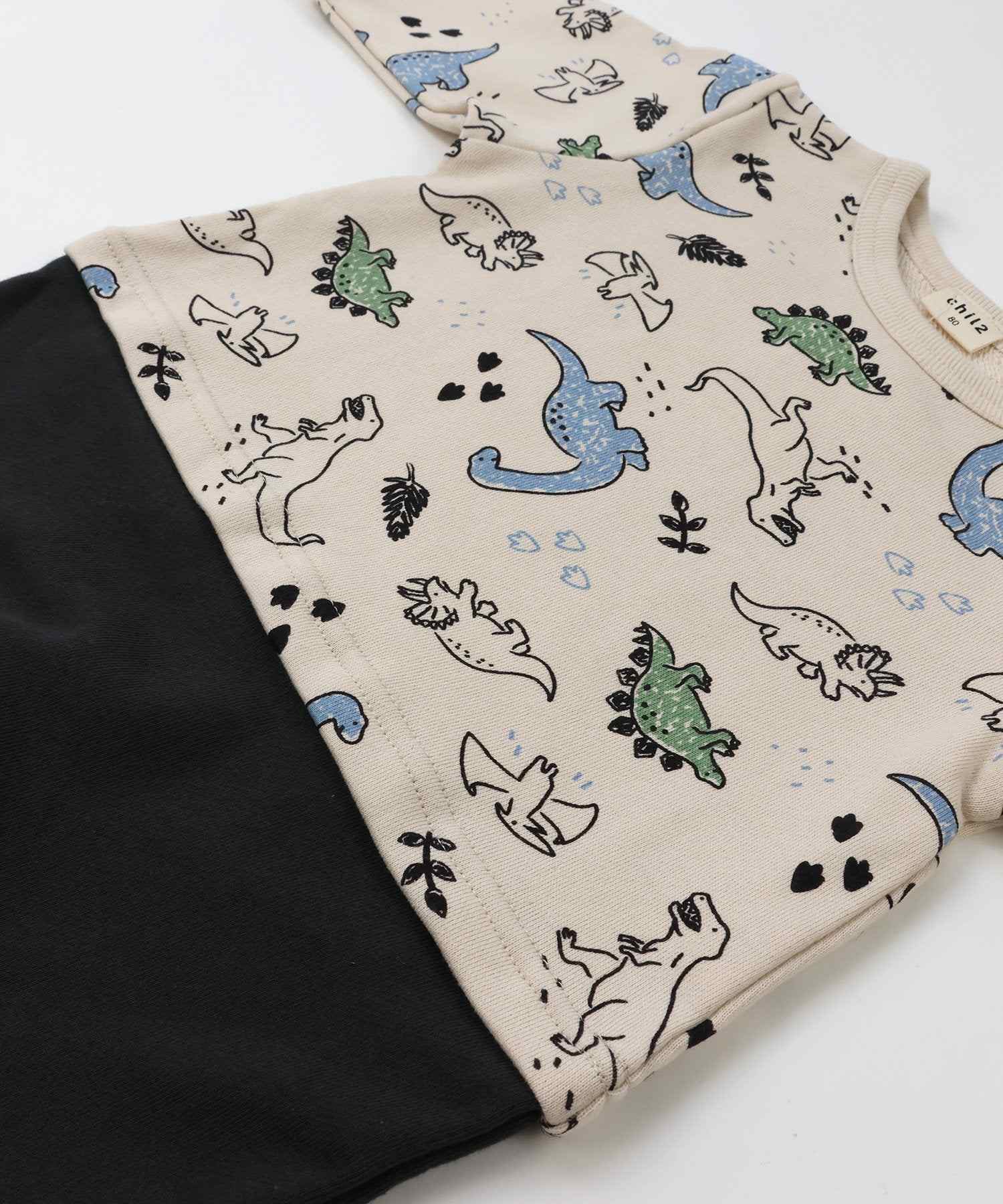 チルツー chil2 切り替えデザイン裏毛カバーオール