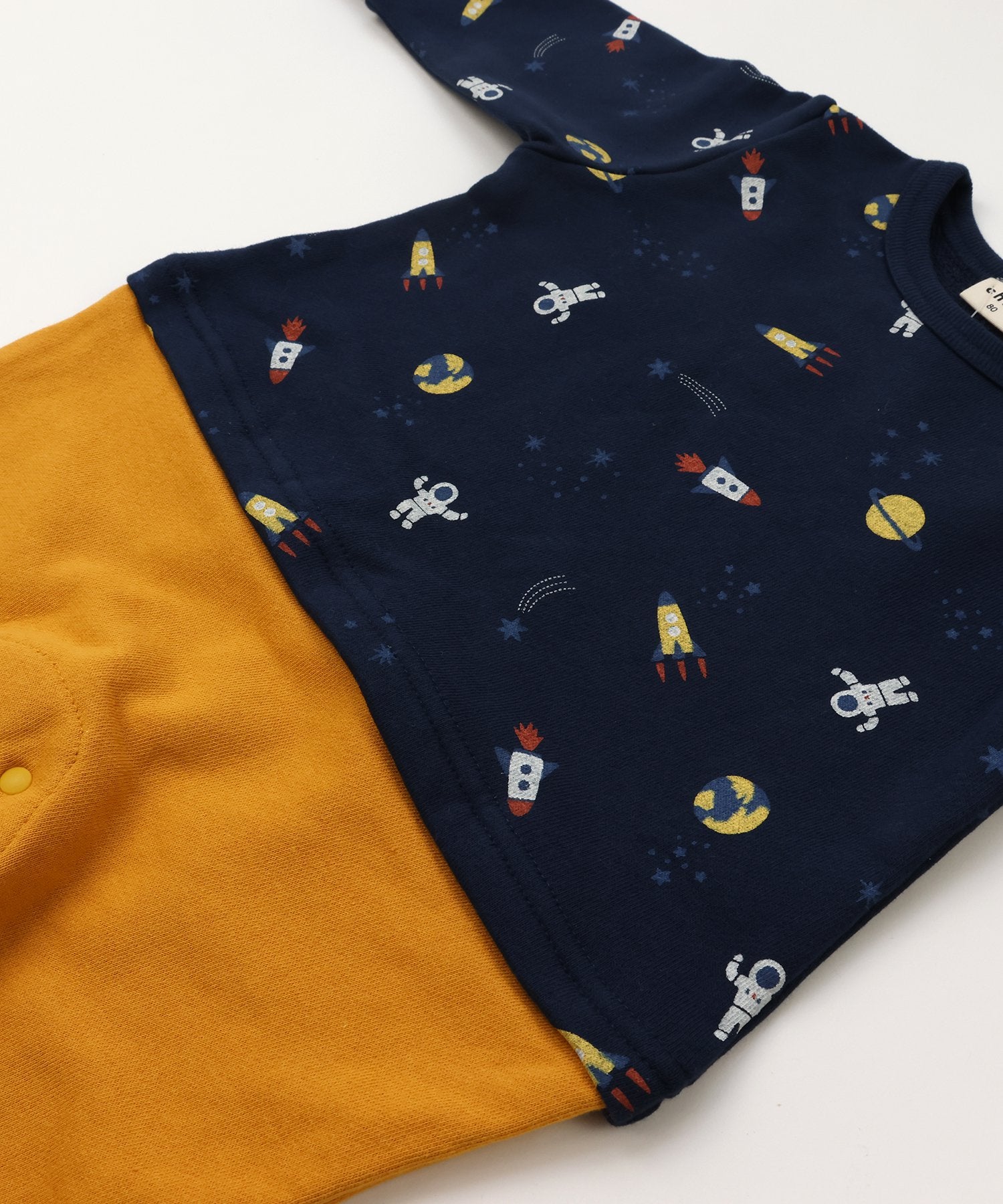 チルツー chil2 切り替えデザイン裏毛カバーオール