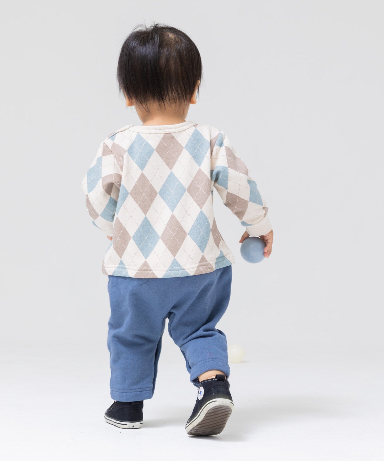 チルツー chil2 切り替えデザイン裏毛カバーオール