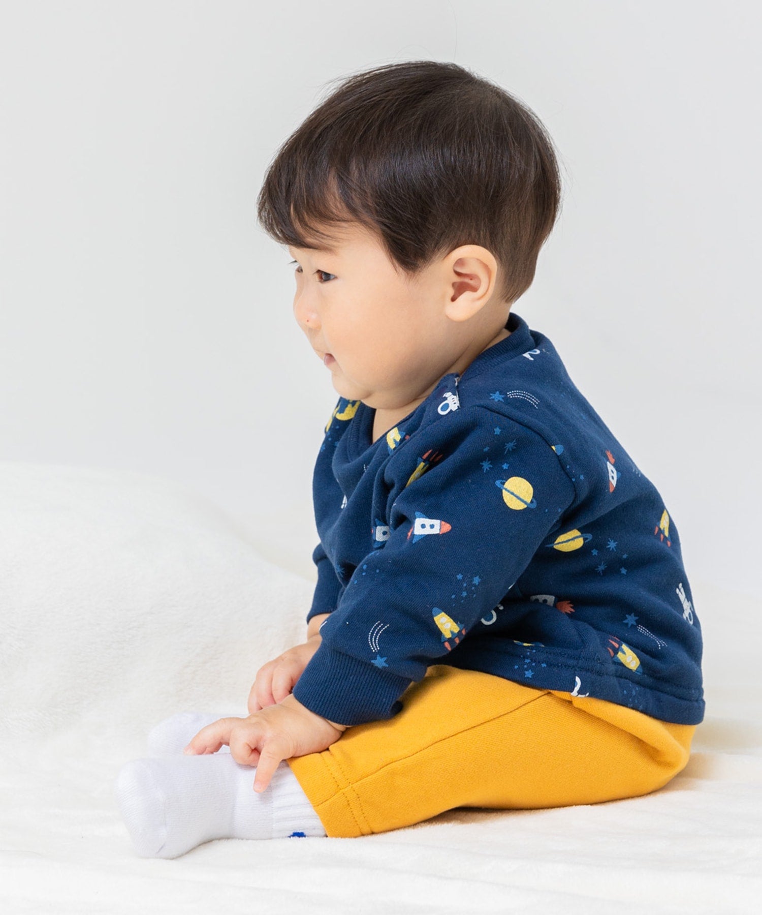 チルツー chil2 切り替えデザイン裏毛カバーオール